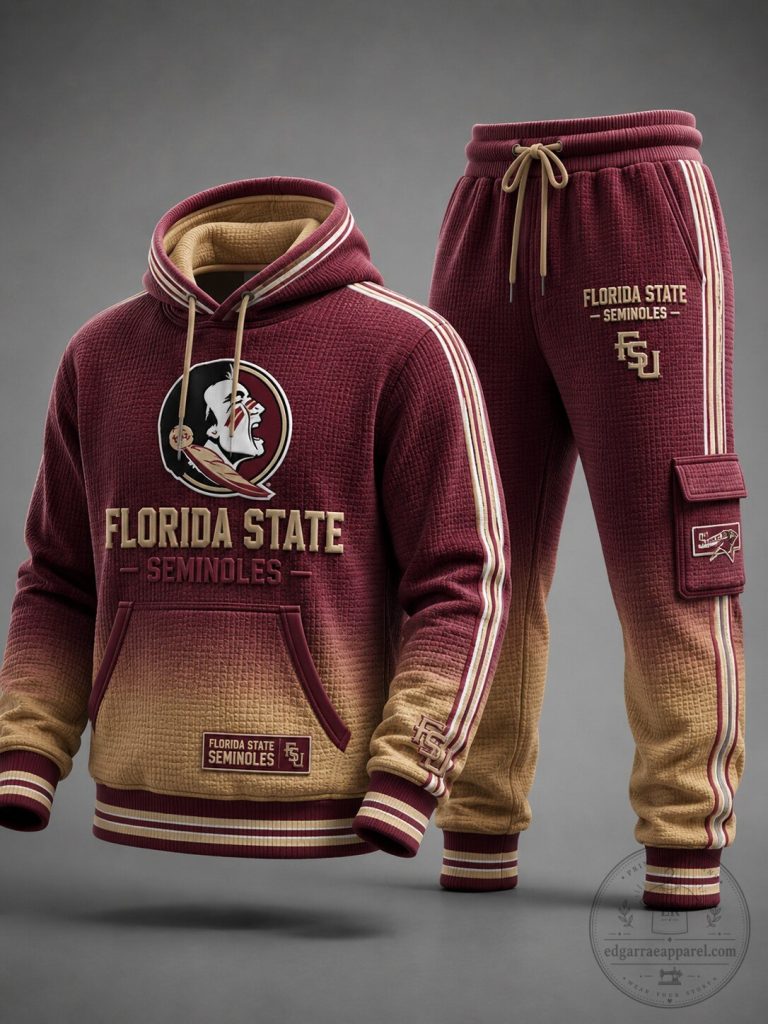 Florida State Seminoles Gradient Quilted Hoodie and Jogger Sweatpants Set 41 Florida State Seminoles Gradient Quilted Hoodie and Jogger Sweatpants Set