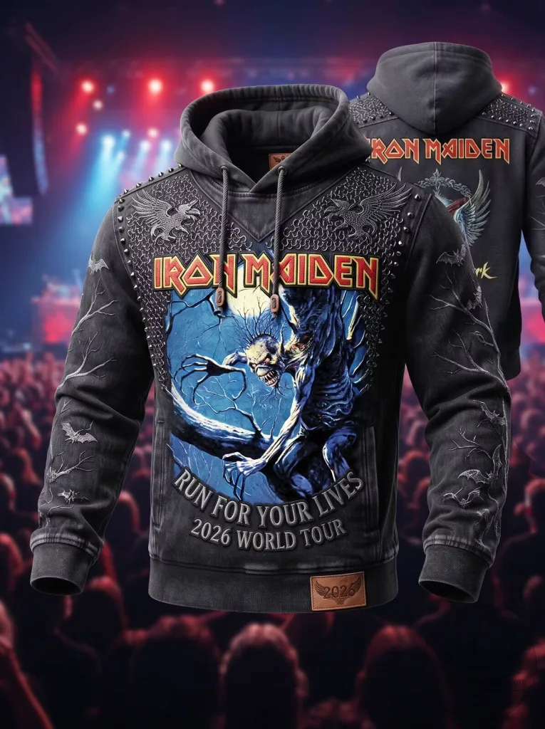 Iron Maiden Run For Your Lives 2026 World Tour Heavy Metal Hoodie