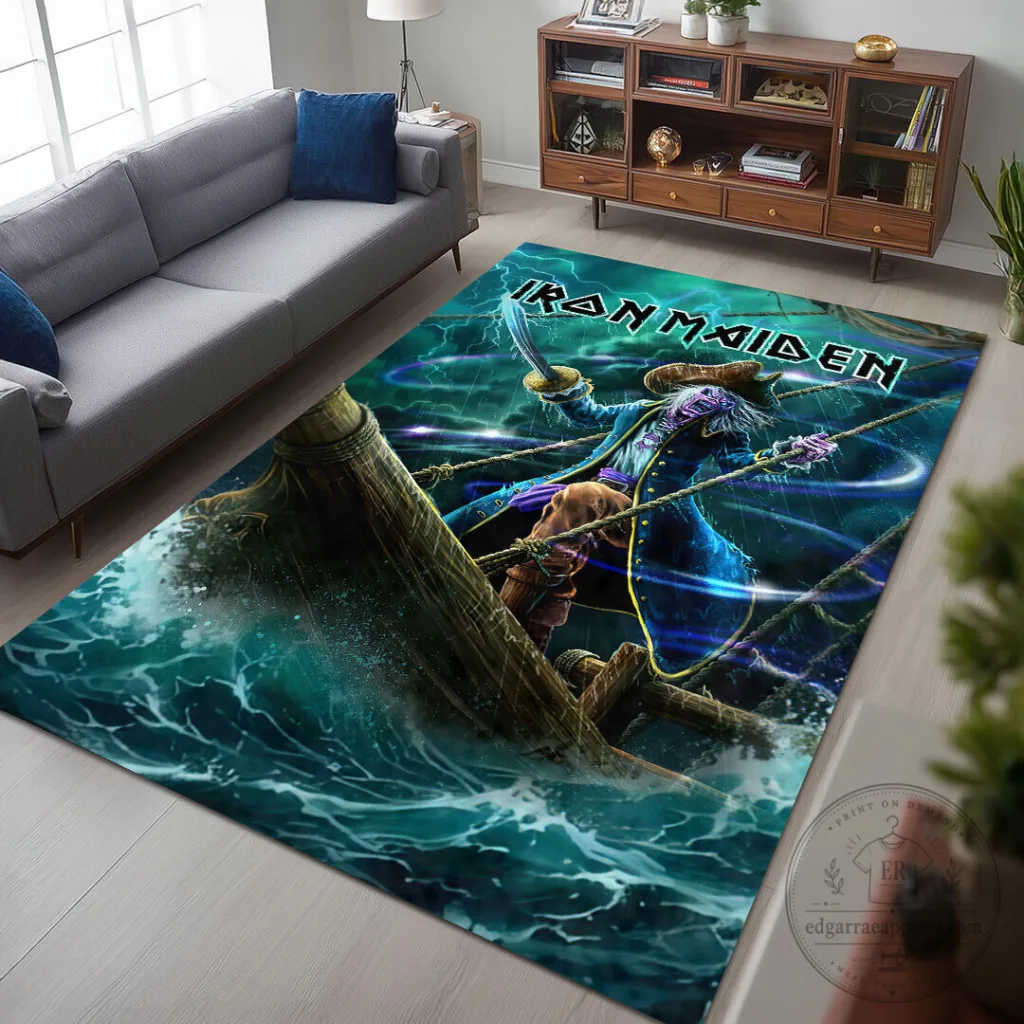 Iron Maiden The Trooper Eddie Pirate Ship Battle Area Rug