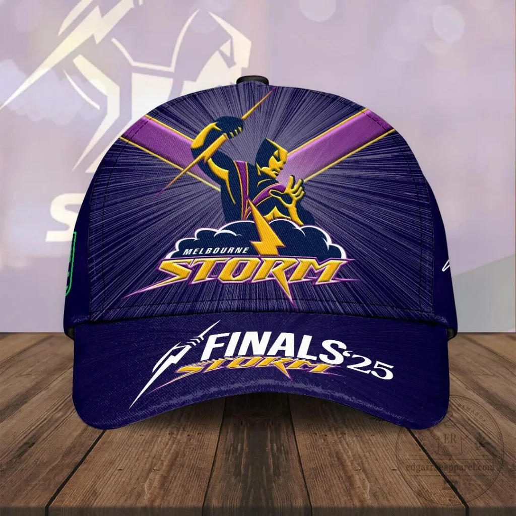 Melbourne Storm Grand Final 2025 Finals Purple Baseball Cap Hat