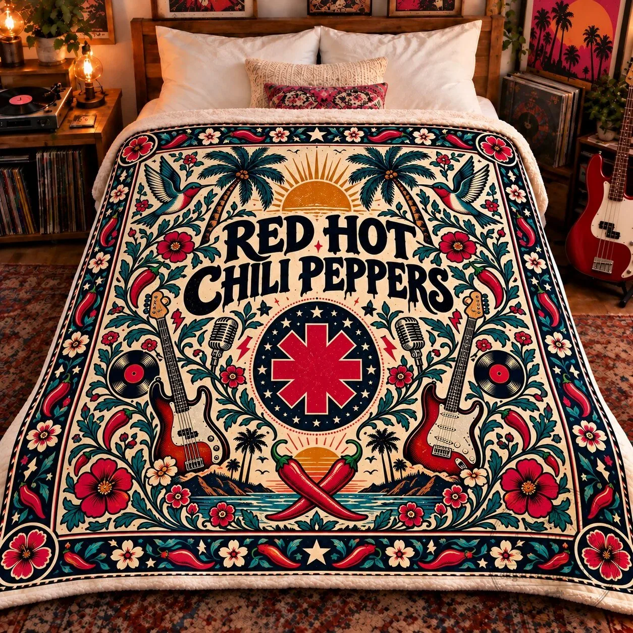 Red Hot Chili Peppers Band Music Album Art Sherpa Fleece Blanket 4 Red Hot Chili Peppers Band Music Album Art Sherpa Fleece Blanket