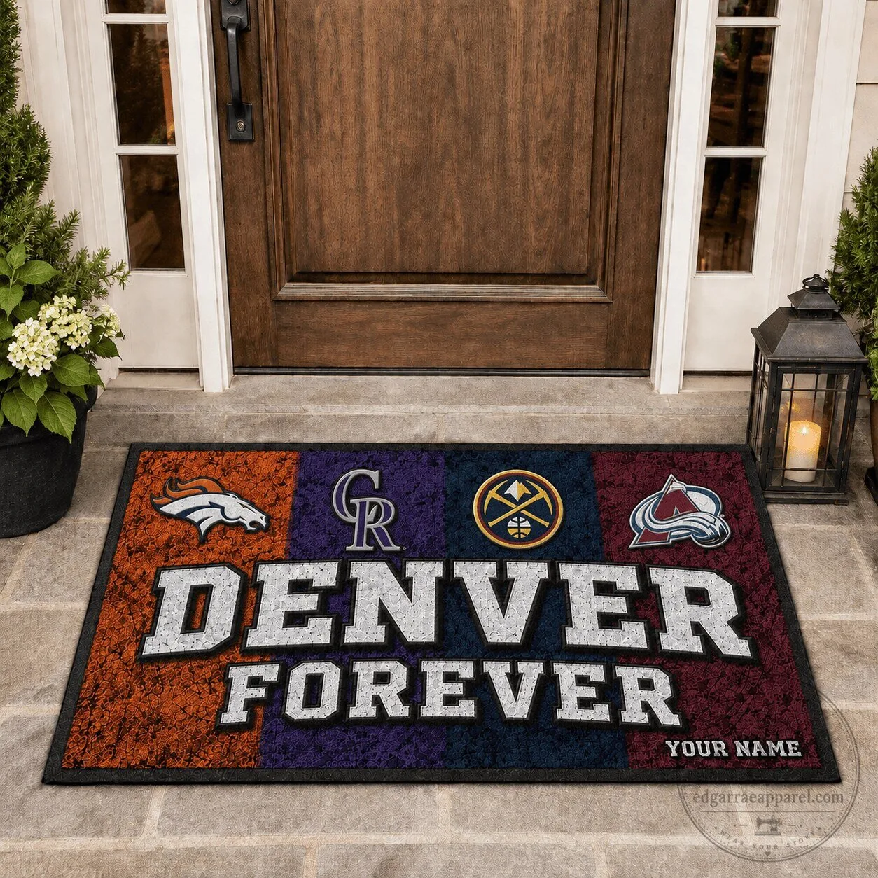 Denver Forever Sports Fan Personalized Welcome Doormat