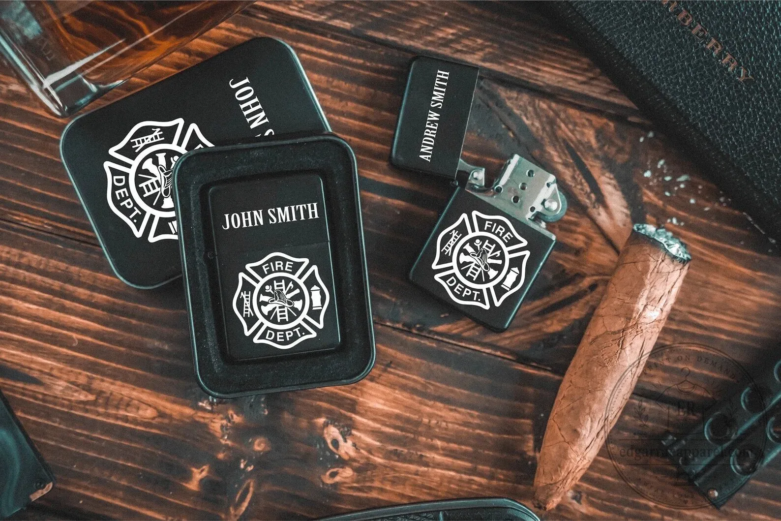 Personalized Fire Department Maltese Cross Zippo Lighter