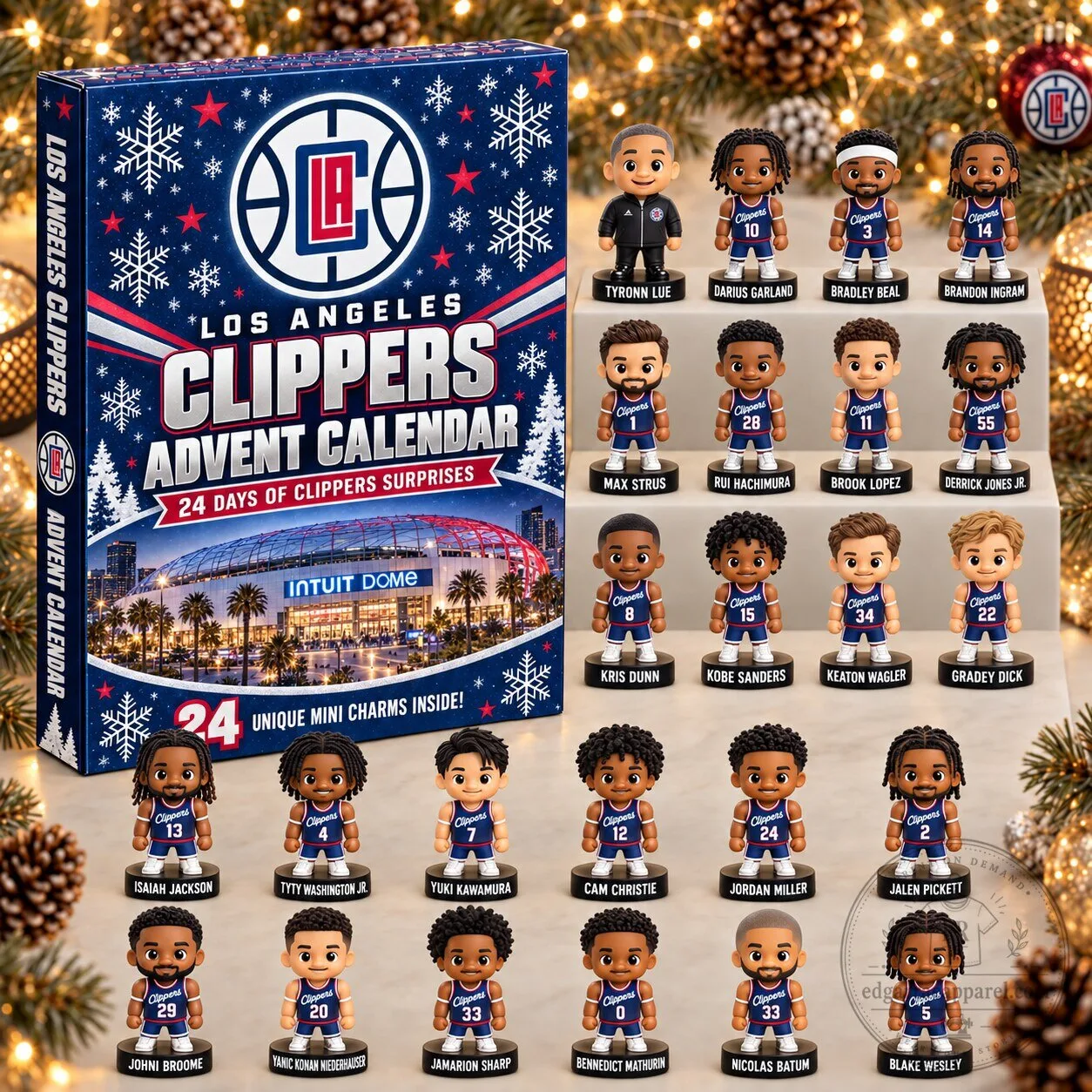 Los Angeles Clippers NBA Basketball Team Advent Calendar with 24 Mini Figurines