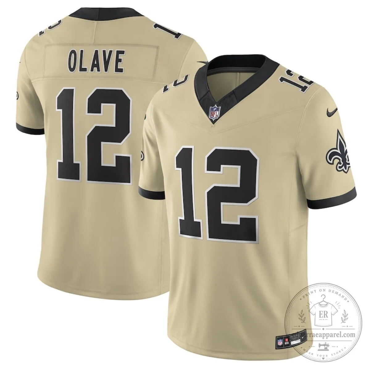Chris Olave New Orleans Saints Gold Football Jersey