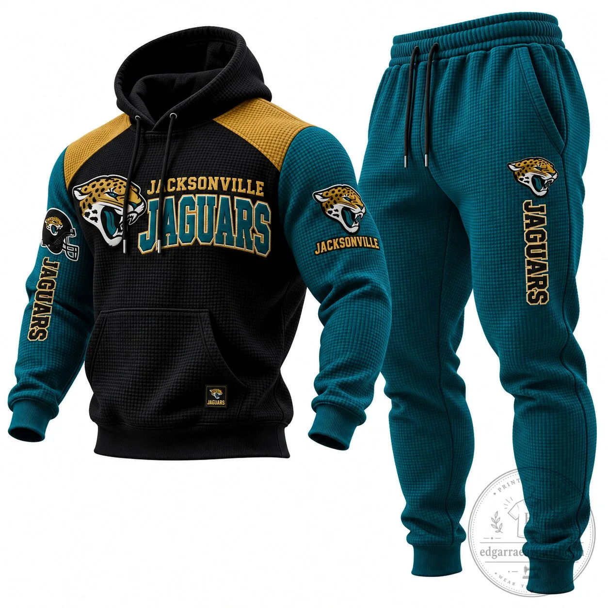 Jacksonville Jaguars Football Team Waffle Knit Hoodie