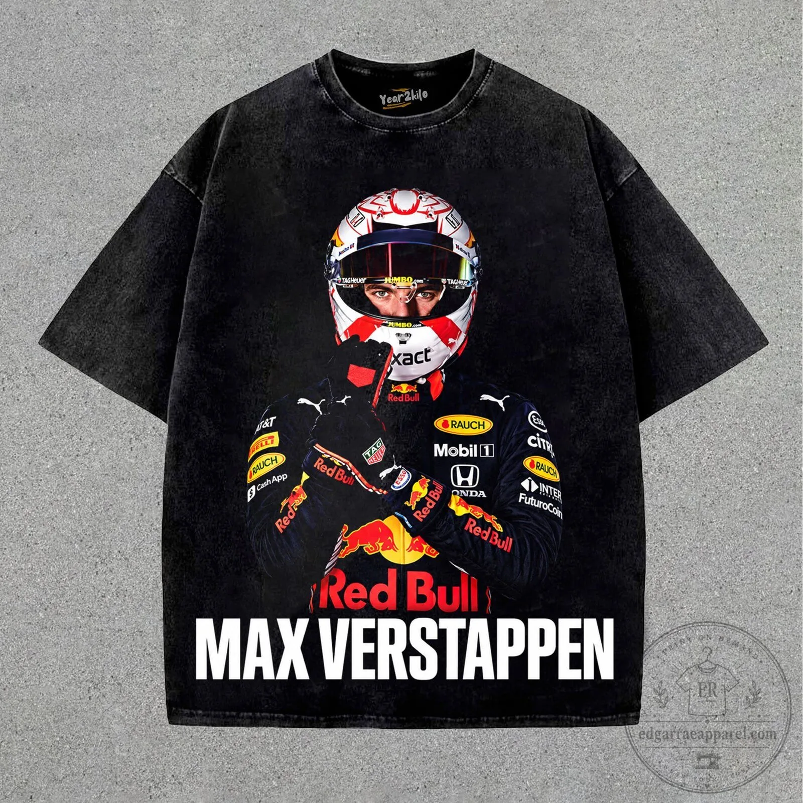 Max Verstappen Red Bull Racing Formula 1 Driver Vintage Washed T-Shirt