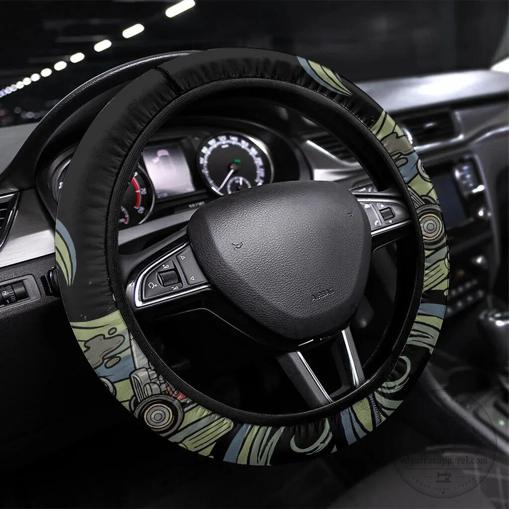 Mechanic Hot Rod Monster Motors Steering Wheel Cover Auto Tools Art