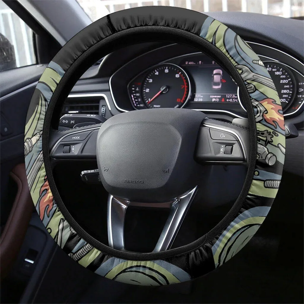 Mechanic Hot Rod Monster Motors Steering Wheel Cover Auto Tools Art 5 Mechanic Hot Rod Monster Motors Steering Wheel Cover Auto Tools Art