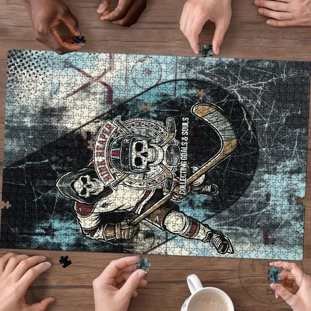 Ice Hockey Rink Reaper Grim Reaper Skeleton Collecting Goals and Souls Puzzle 8 Ice Hockey Rink Reaper Grim Reaper Skeleton Collecting Goals and Souls Puzzle