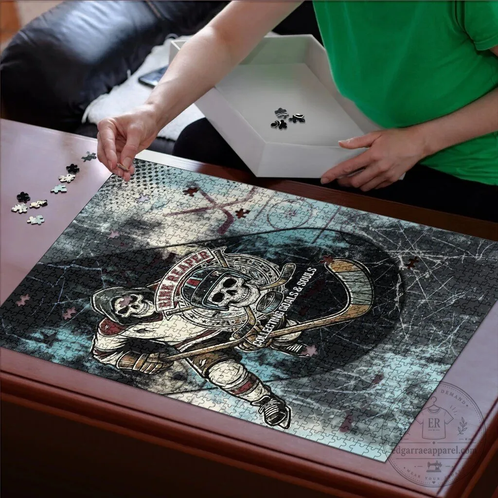Ice Hockey Rink Reaper Grim Reaper Skeleton Collecting Goals and Souls Puzzle 9 Ice Hockey Rink Reaper Grim Reaper Skeleton Collecting Goals and Souls Puzzle