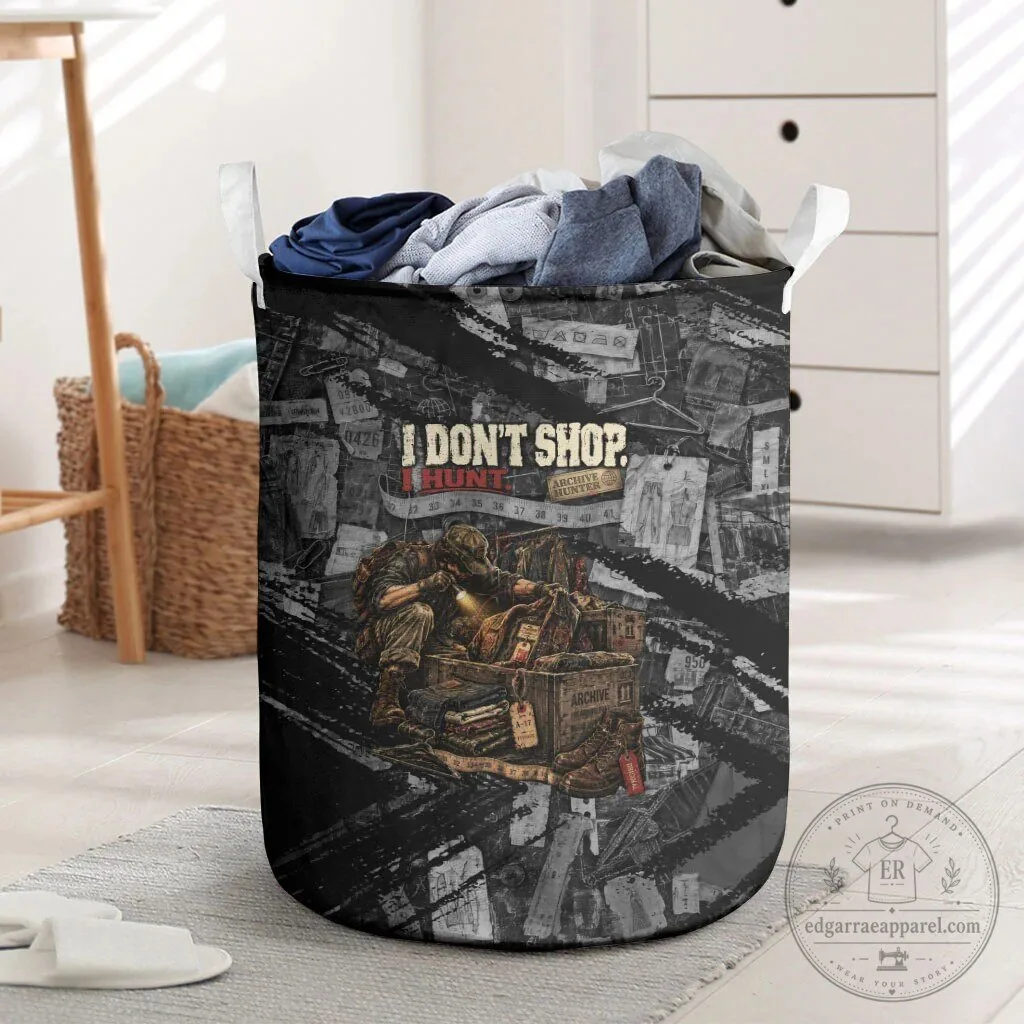 Archive Hunter The Hunt Never Ends Laundry Basket Vintage Streetwear Grunge Collage Graphic Art