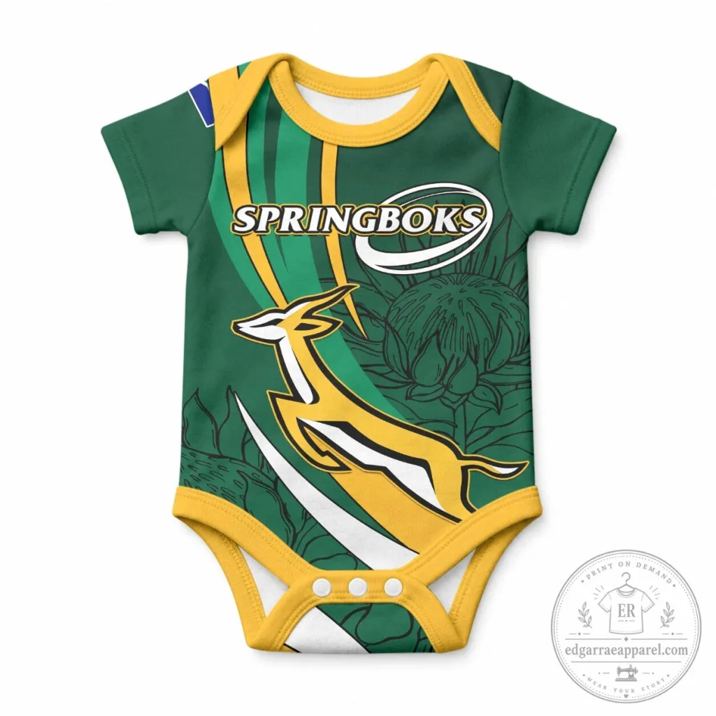 South Africa Springboks Rugby Team Baby Bodysuit Infant One-Piece Romper South Africa Springboks Rugby Team Baby Bodysuit Infant One-Piece Romper