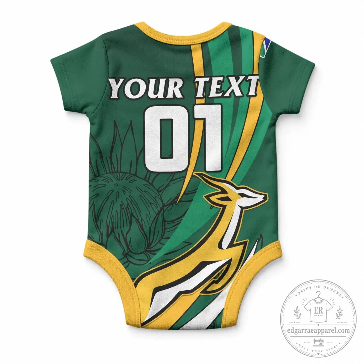 South Africa Springboks Rugby Team Baby Bodysuit Infant One-Piece Romper 9 South Africa Springboks Rugby Team Baby Bodysuit Infant One-Piece Romper