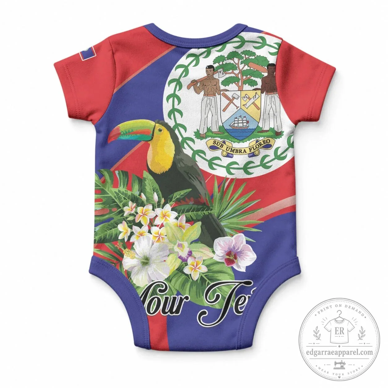 Belize Flag Toucan Tropical Baby Bodysuit - Independence Day Infant Romper 7 Belize Flag Toucan Tropical Baby Bodysuit - Independence Day Infant Romper