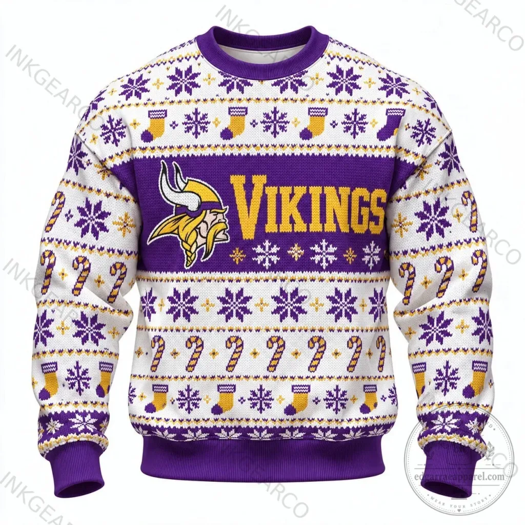 Minnesota Vikings Ugly Christmas Sweater NFL Football Fan Sweatshirt Minnesota Vikings Ugly Christmas Sweater NFL Football Fan Sweatshirt