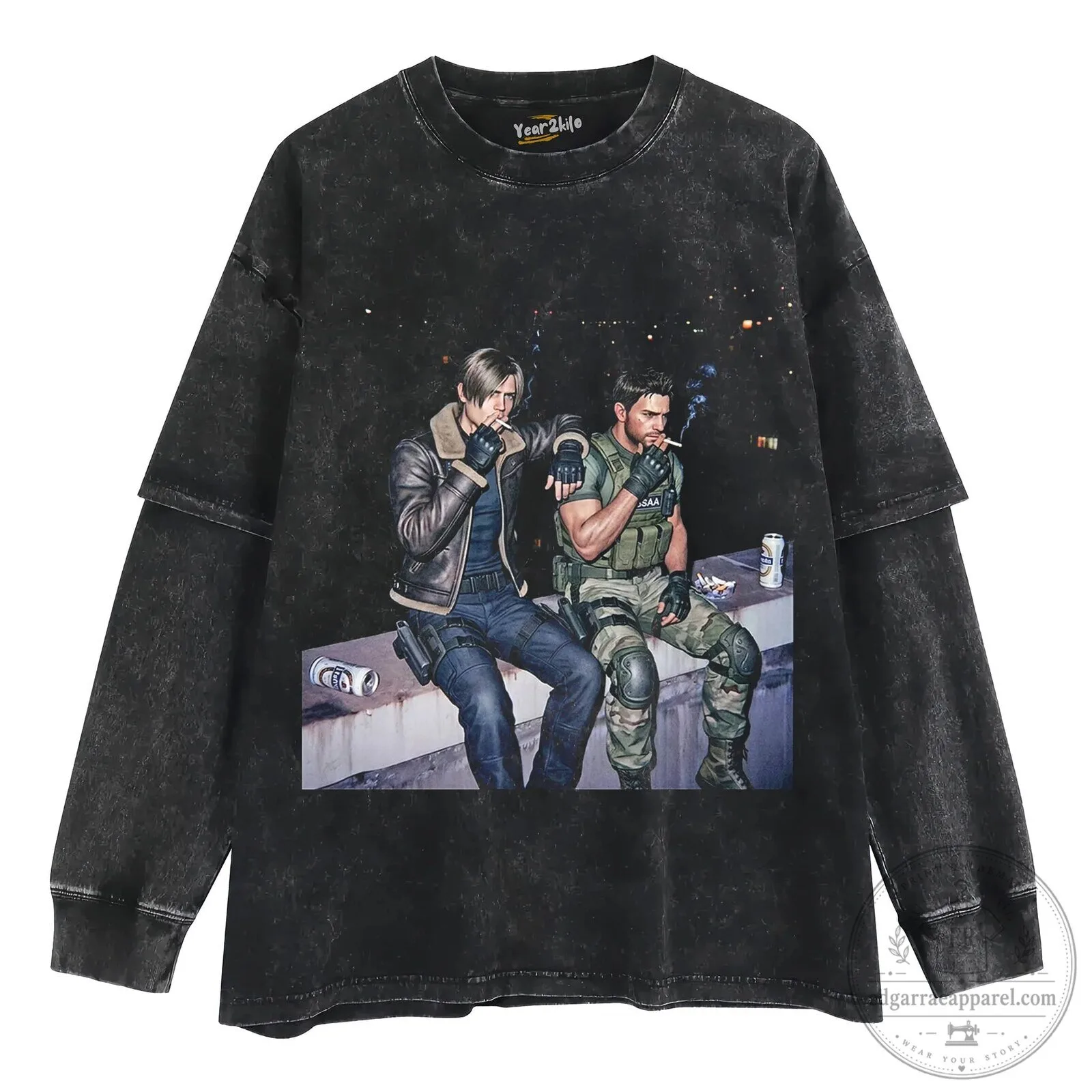 Resident Evil Leon S. Kennedy and Chris Redfield Smoking T-Shirt 16 Resident Evil Leon S. Kennedy and Chris Redfield Smoking T-Shirt