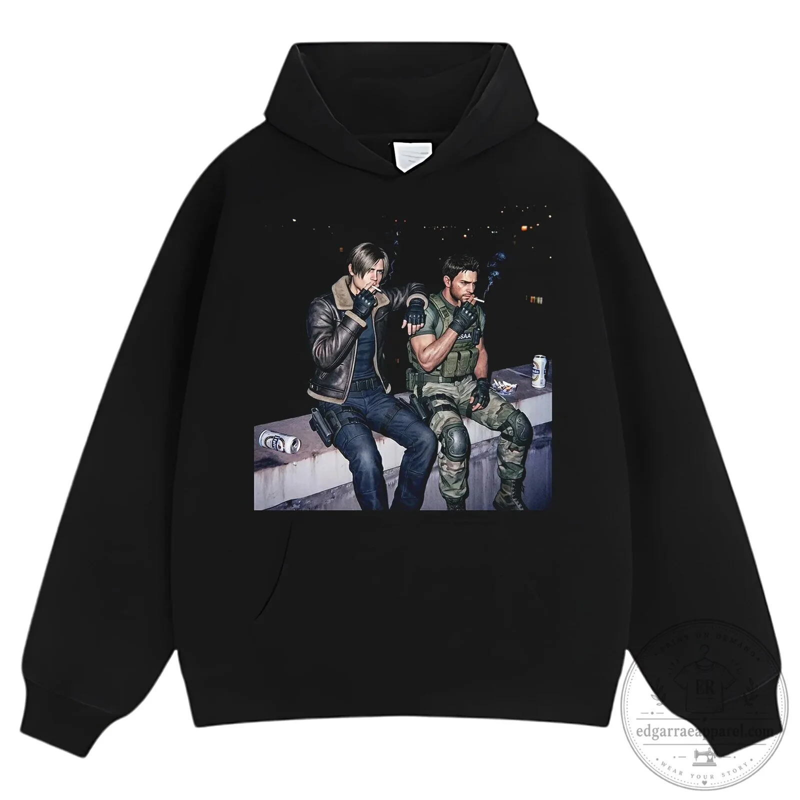 Resident Evil Leon S. Kennedy and Chris Redfield Smoking T-Shirt 19 Resident Evil Leon S. Kennedy and Chris Redfield Smoking T-Shirt