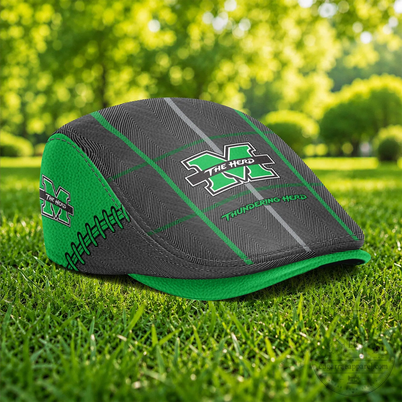 Marshall Thundering Herd NCAA Golf Flat Cap Hat 7 Marshall Thundering Herd NCAA Golf Flat Cap Hat