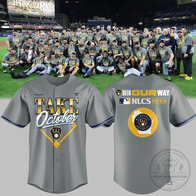 2026 NLCS Milwaukee Brewers October Baseball Jersey