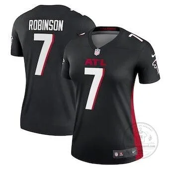 Atlanta Falcons Bijan Robinson Number 7 Women's Black Football Jersey