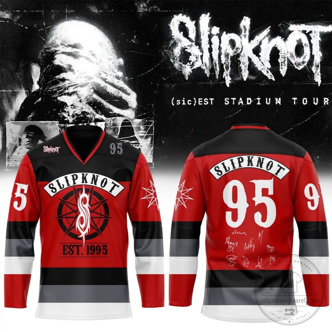 Slipknot (sic)est Stadium Tour Limited Edition Signature Red Hockey Jersey