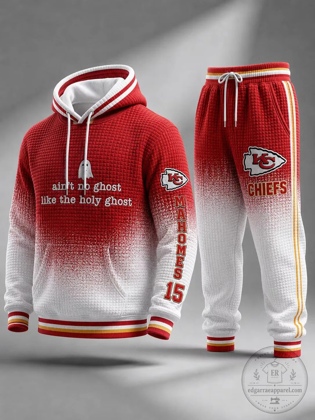 Kansas City Chiefs Patrick Mahomes Football Waffle Knit Hoodie