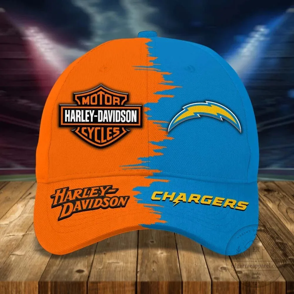 Los Angeles Chargers Harley-Davidson Motorcycle Fan Baseball Cap Hat