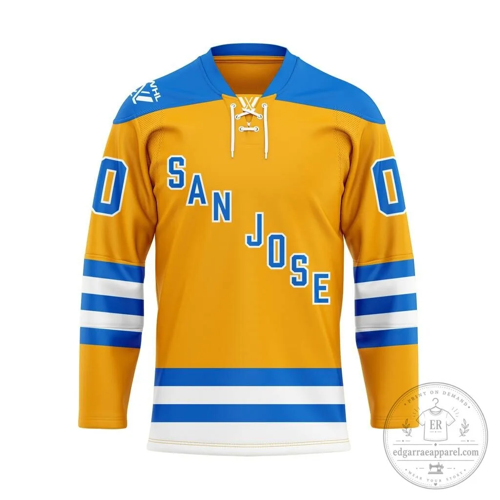 Professional Women's Hockey League San Jose Personalized Home Lace Hockey Jersey