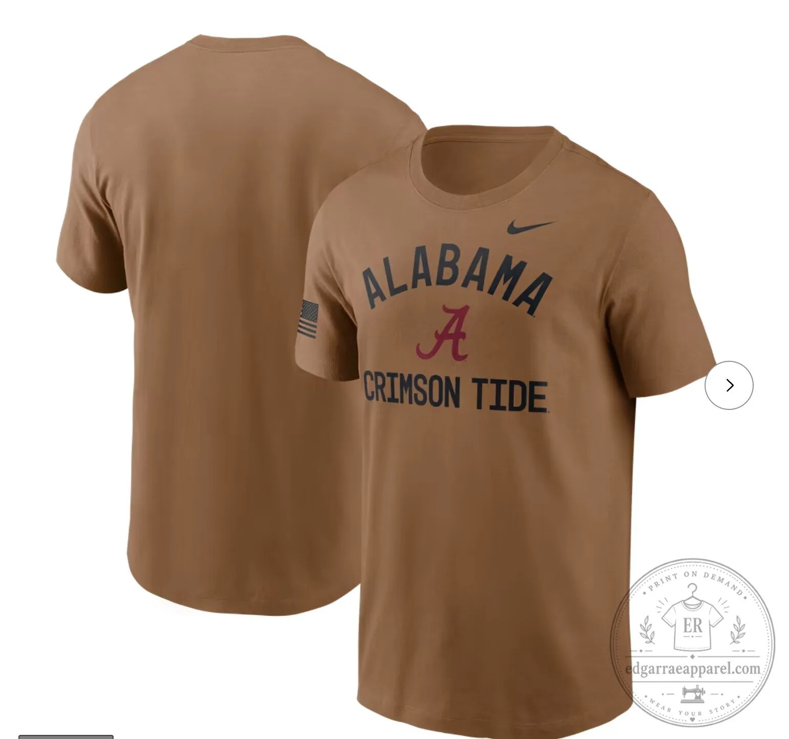 Alabama Crimson Tide Military Appreciation Brown T-Shirt