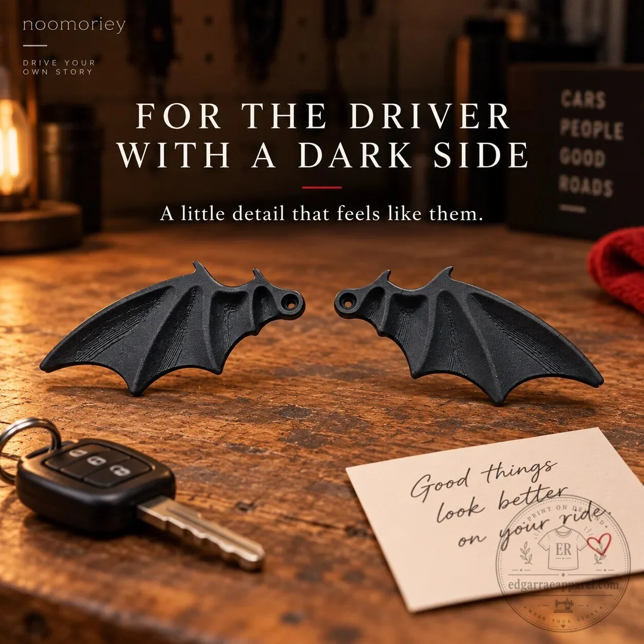 Bat Wing License Plate Frame Decor, Gothic Car Accessory, Halloween Auto Tag Cover – image 2 of 6