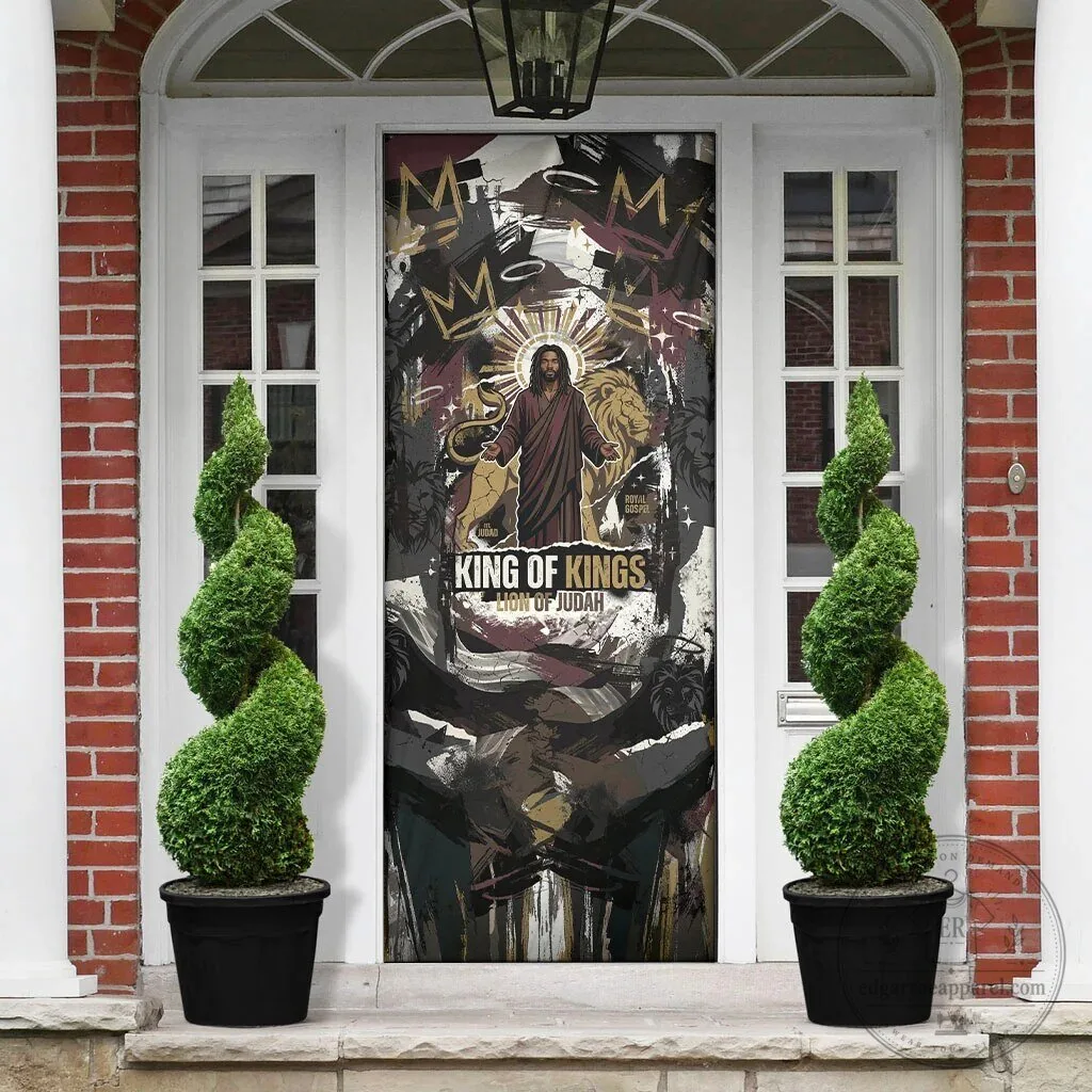 King of Kings Jesus Christ Lion of Judah Christian Religious Door Cover