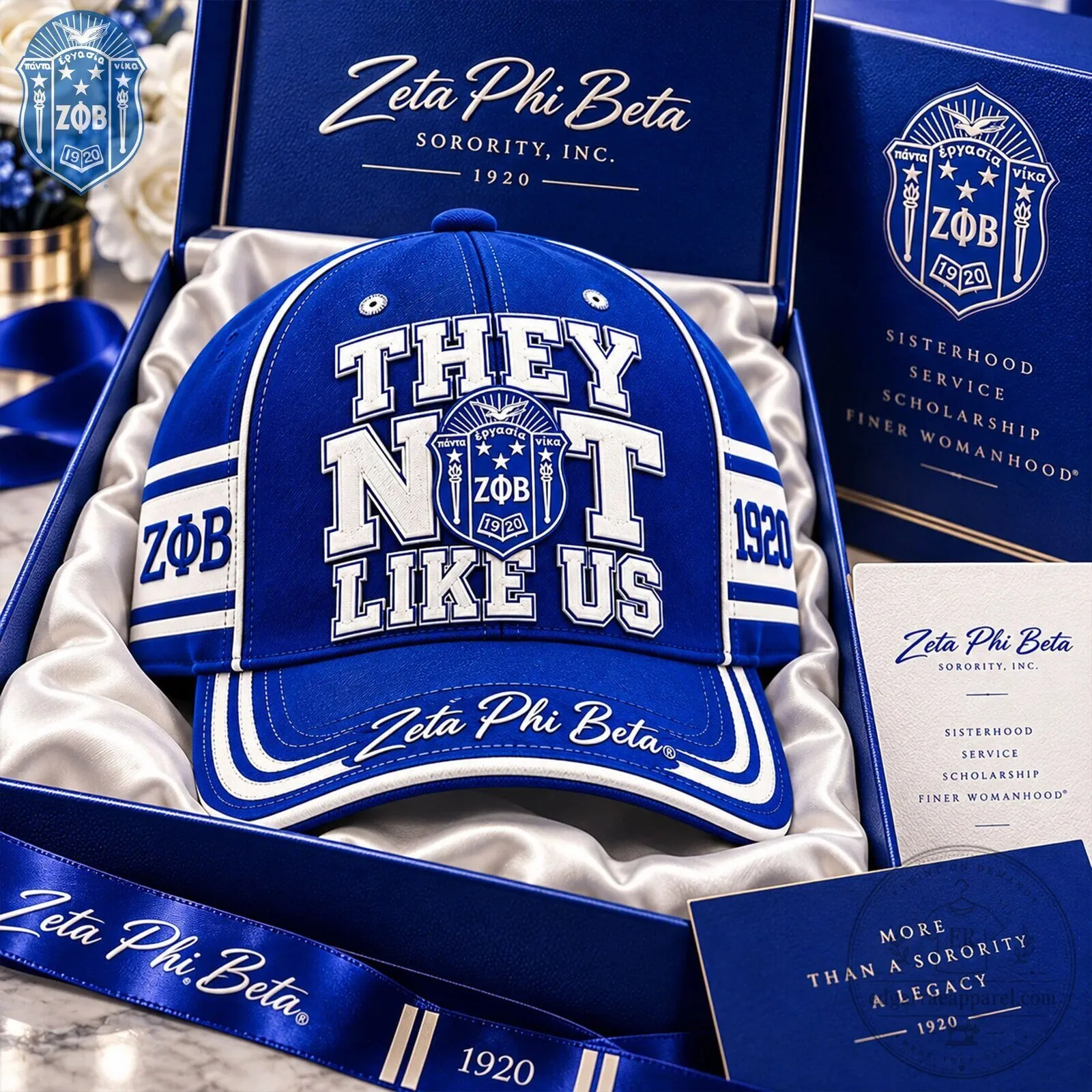Zeta Phi Beta Sorority They Not Like Us Blue and White Baseball Cap Hat 9 Zeta Phi Beta Sorority They Not Like Us Blue and White Baseball Cap Hat