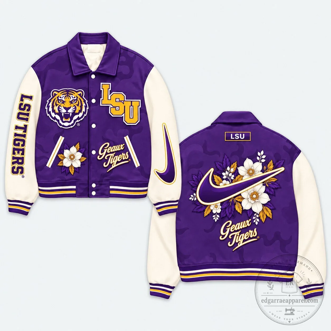 Purple and Gold Varsity Jacket for LSU Tigers
