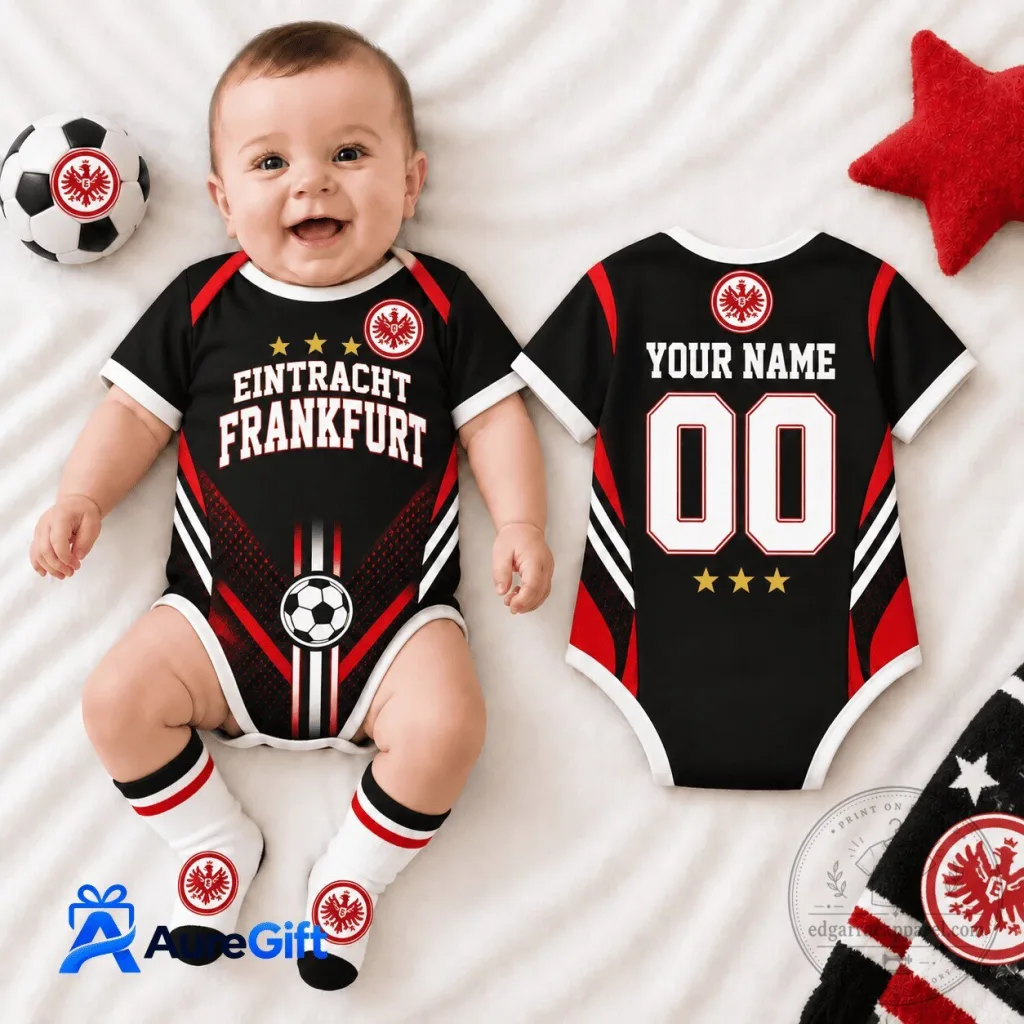 Eintracht Frankfurt Bundesliga Personalized Baby Romper Eintracht Frankfurt Bundesliga Personalized Baby Romper