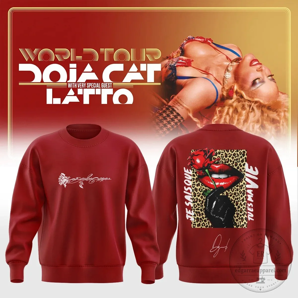 Doja Cat World Tour Latto Je Sais Que Tu Es Ma Vie Sweatshirt