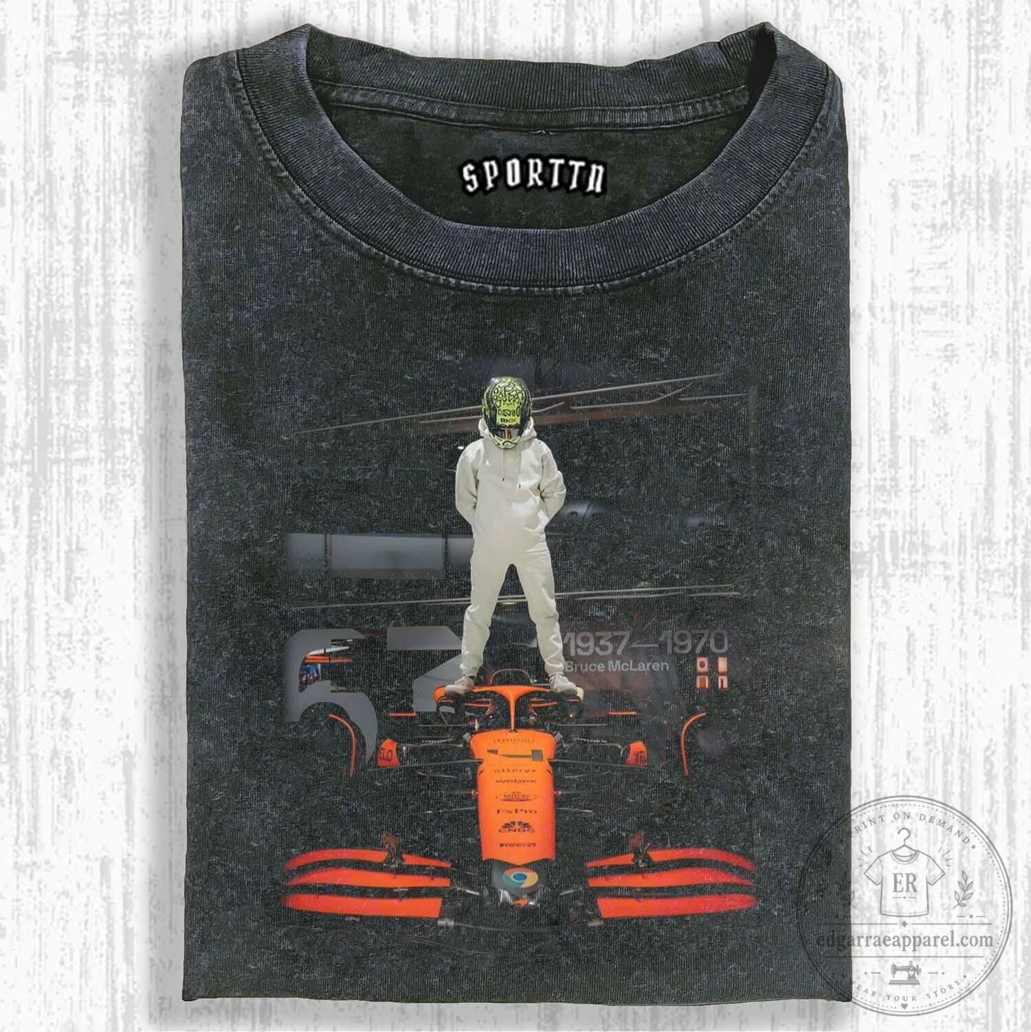 Lando Norris McLaren Formula 1 Racing Car Graphic T-Shirt