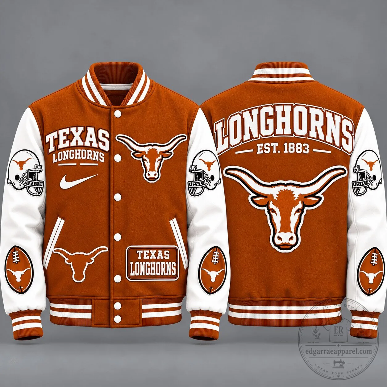 Texas Longhorns NCAA Vintage Football Varsity Letterman Jacket