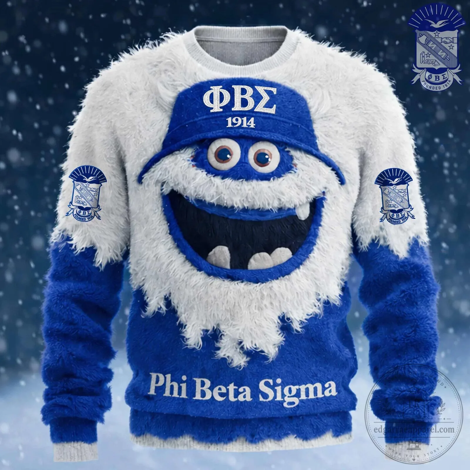 Phi Beta Sigma Fraternity Bumble The Abominable Snowman Ugly Christmas Sweater