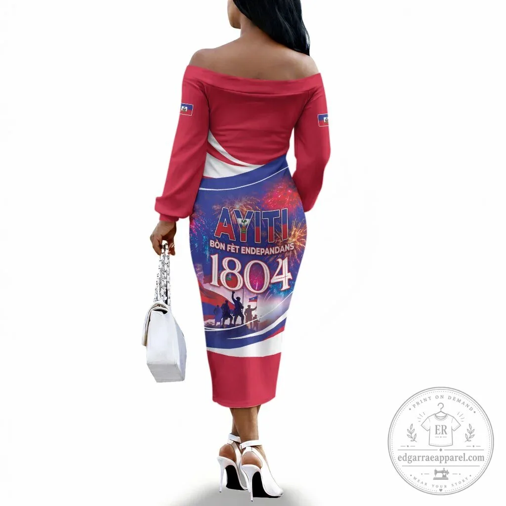 Haiti Independence Day Off The Shoulder Long Sleeve Dress Haitian Pride 5 Haiti Independence Day Off The Shoulder Long Sleeve Dress Haitian Pride