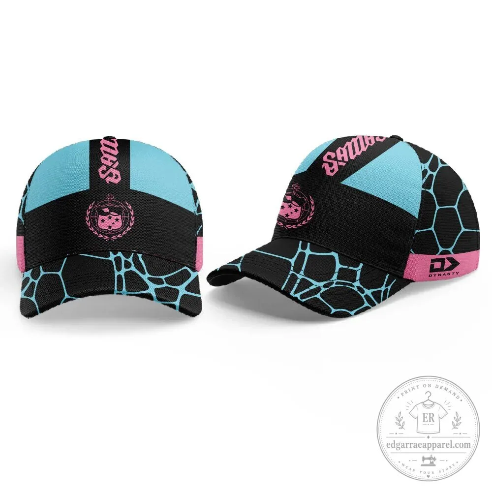 Blue and Black Cap Hat with Turtle Shell Pattern for Toa Samoa Rugby Captain's Run 4 Blue and Black Cap Hat with Turtle Shell Pattern for Toa Samoa Rugby Captain's Run