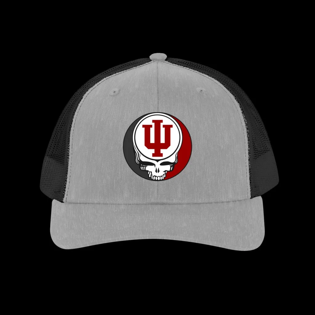Indiana University Grateful Dead Steal Your Face Trucker Cap Hat Indiana University Grateful Dead Steal Your Face Trucker Cap Hat