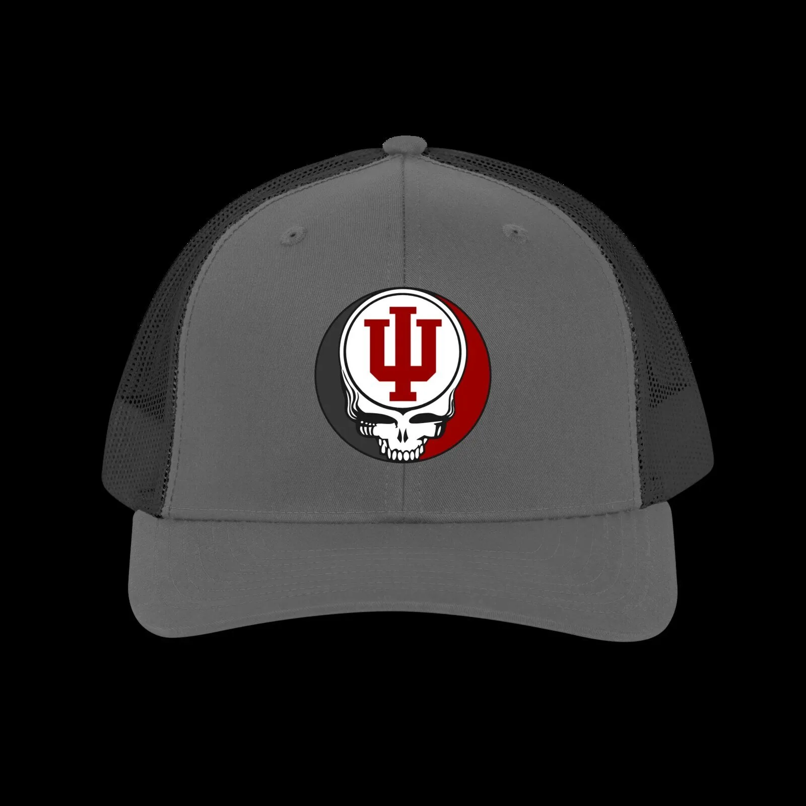 Indiana University Grateful Dead Steal Your Face Trucker Cap Hat 7 Indiana University Grateful Dead Steal Your Face Trucker Cap Hat