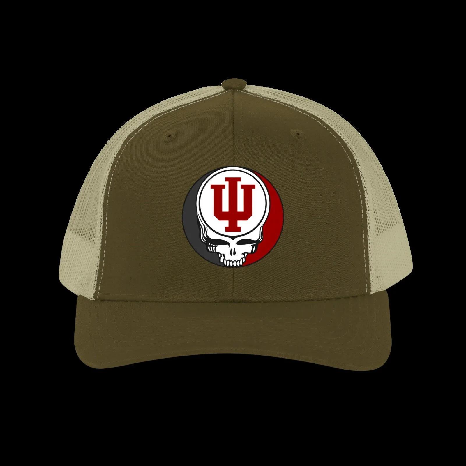 Indiana University Grateful Dead Steal Your Face Trucker Cap Hat 9 Indiana University Grateful Dead Steal Your Face Trucker Cap Hat