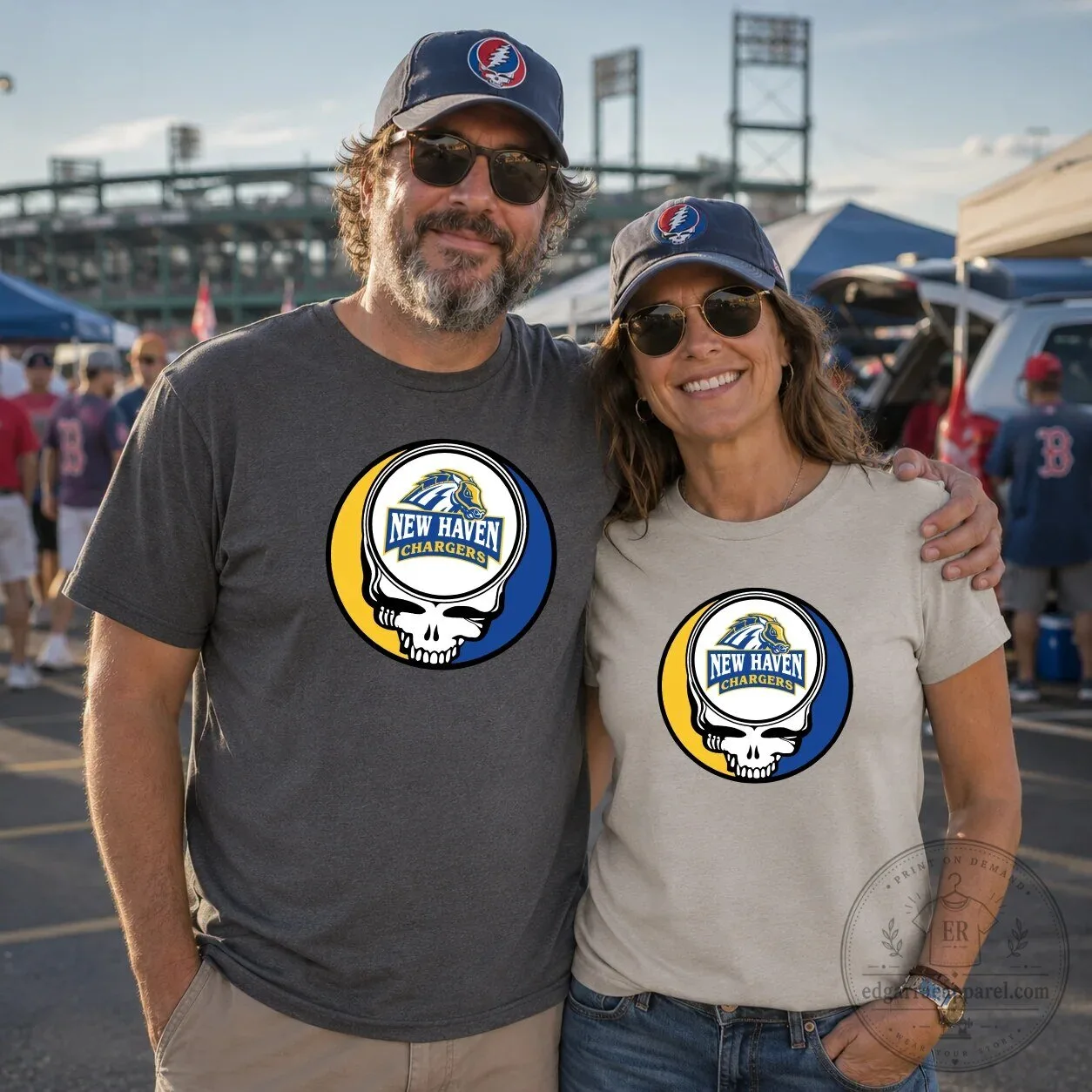 University of New Haven Chargers Grateful Dead Steal Your Face T-Shirt