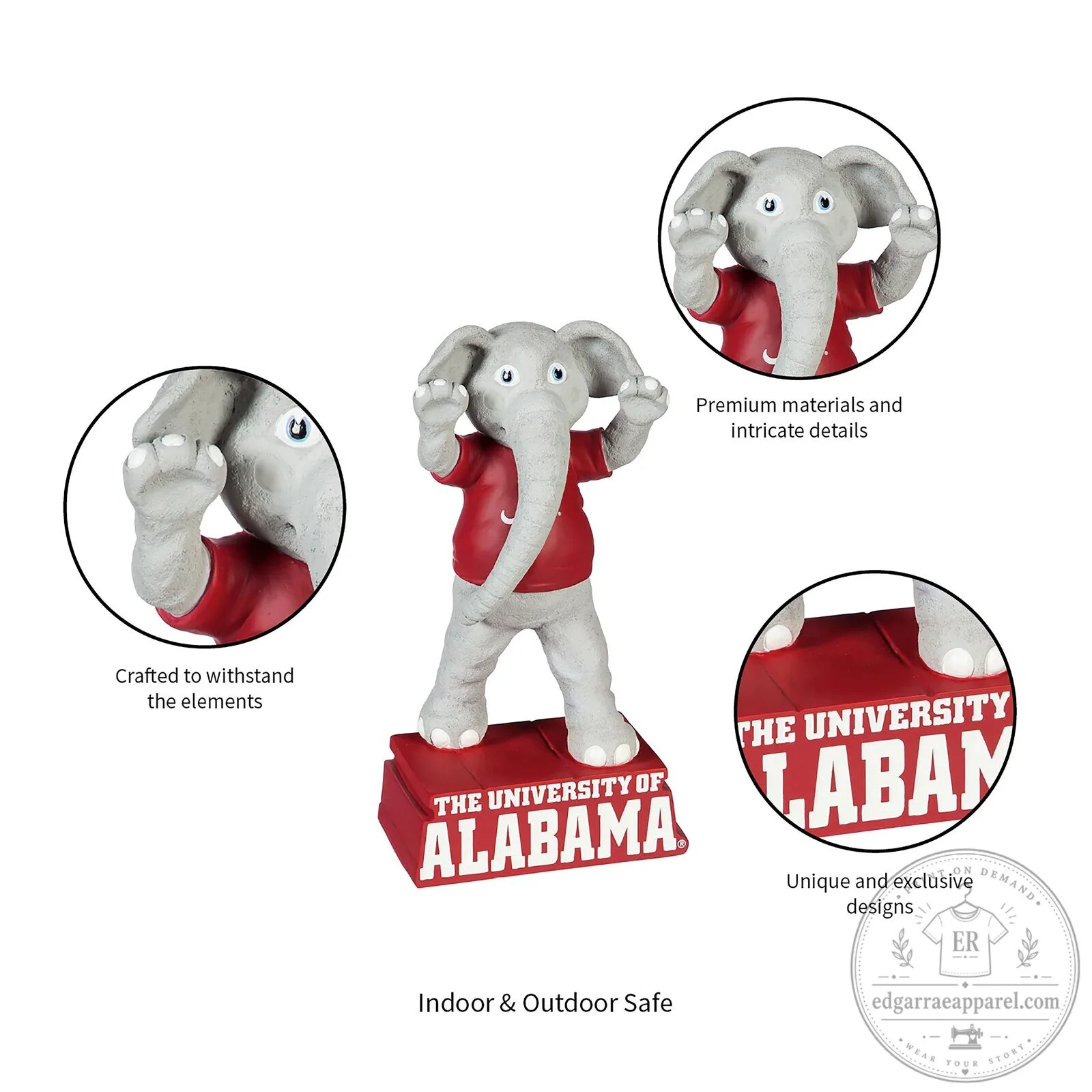 University of Alabama Crimson Tide Elephant Mascot Statue Figurine 13 University of Alabama Crimson Tide Elephant Mascot Statue Figurine