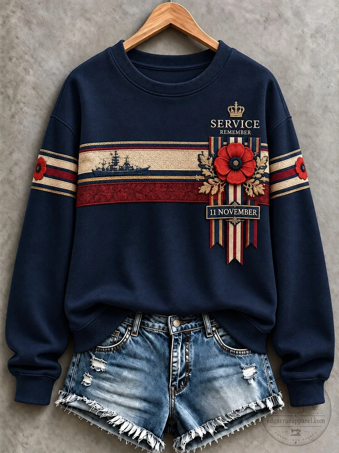 Remembrance Day Poppy Flower Service Remember Sweatshirt