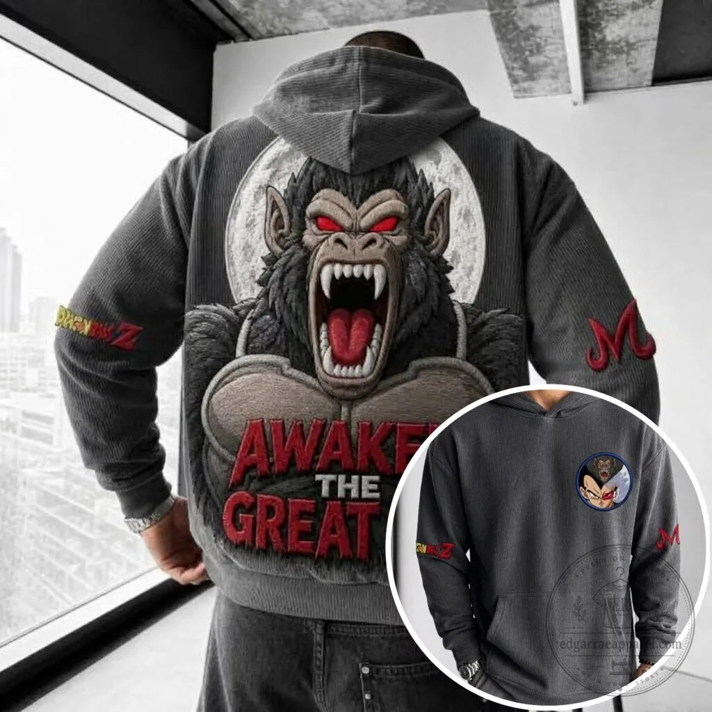 Dragon Ball Z Great Ape Vegeta Moon Awakens Oversized Corduroy Hoodie