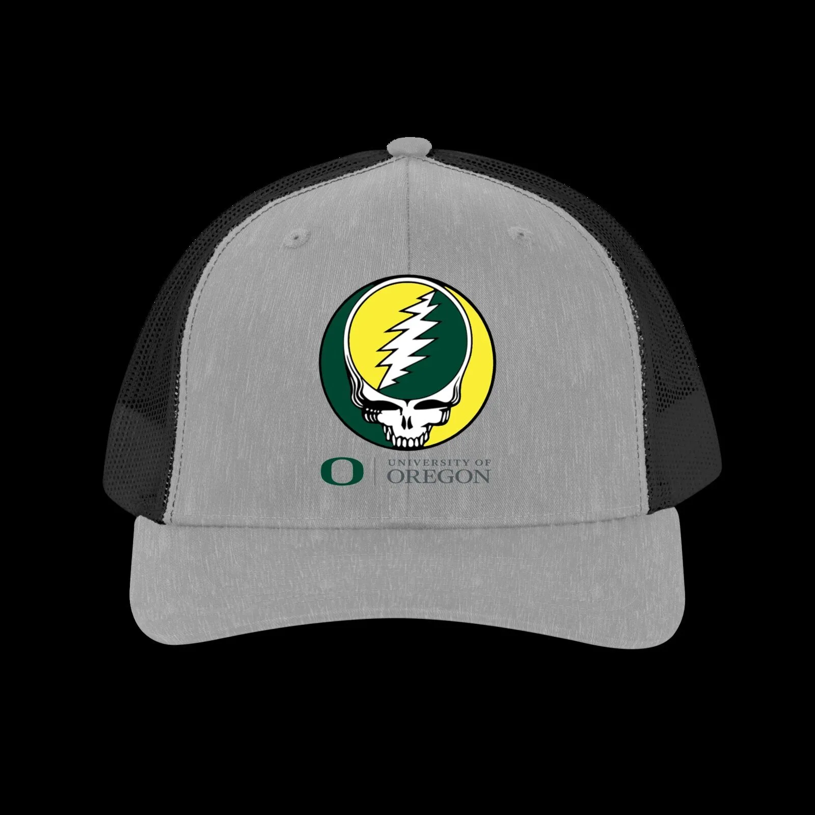 University of Oregon Grateful Dead Steal Your Face Grey Trucker Hat