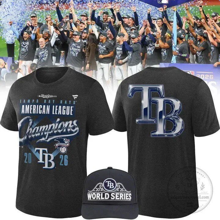 2026 Locker Room T-Shirt for Tampa Bay Rays, American League Champions